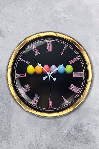 Kasva Concept Gift 40 cm Gold Metal Egg Wall Clock