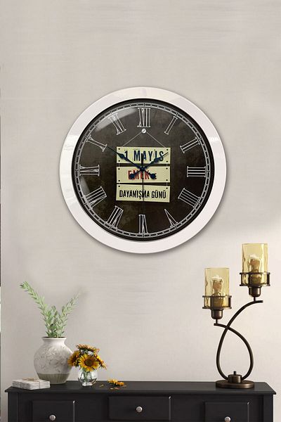 Kasva Concept Gift 36 cm White Metal May 1St Workers Wall Clock
