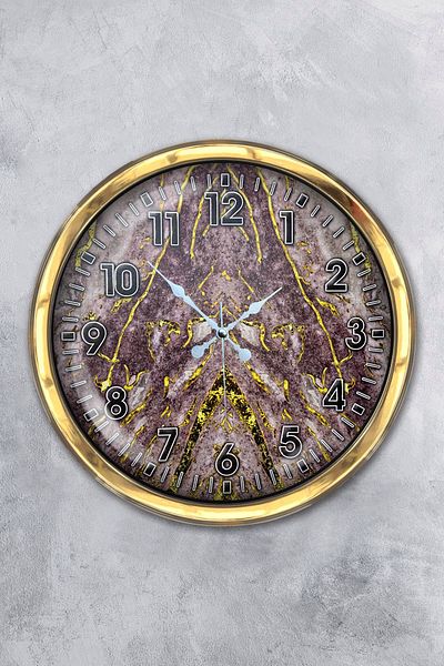 Kasva Concept 40 cm Gold Metal New Marble Wall Clock