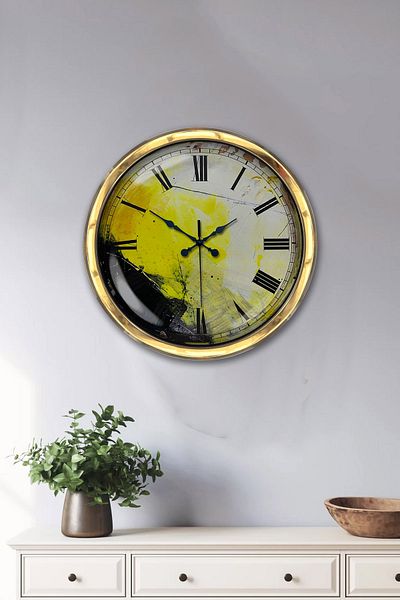 Kasva Concept Gift 40 cm Gold Metal Artistic Wall Clock