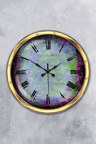 Kasva Concept Gift 40 cm Gold Metal Artistic Wall Clock
