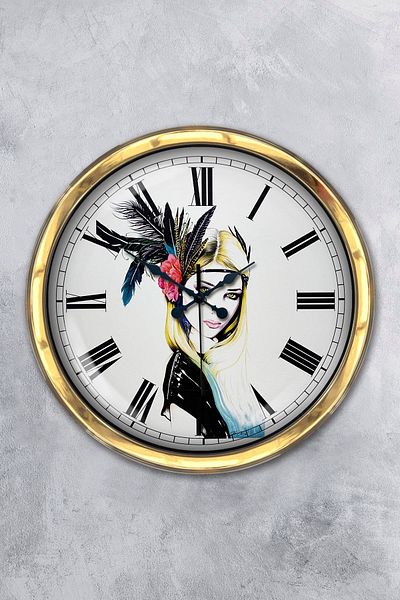 Kasva Concept Gift 40 cm Gold Metal Artistic Wall Clock