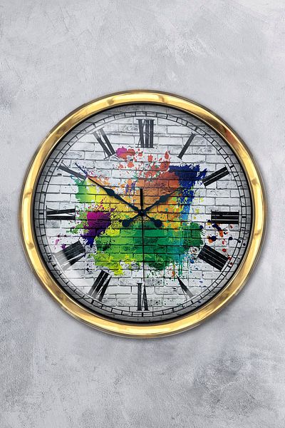 Kasva Concept Gift 40 cm Gold Metal Royal Wall Clock