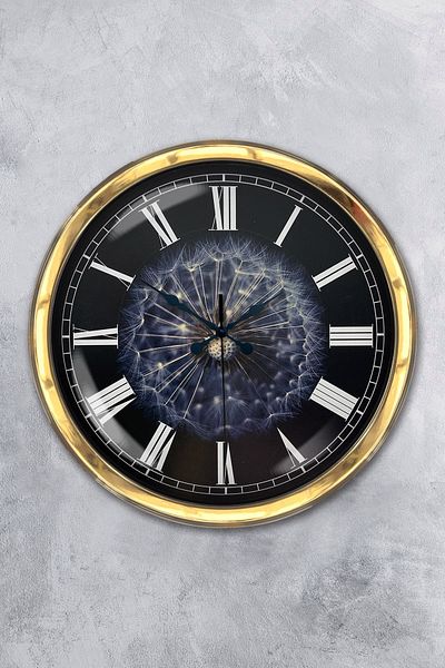 Kasva Concept Gift 40 cm Gold Metal Feather Wall Clock