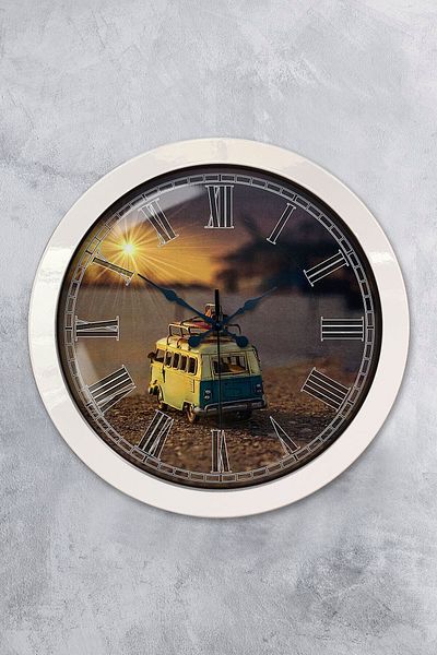 Kasva Concept Gift 36 cm White Metal Seaside Wall Clock