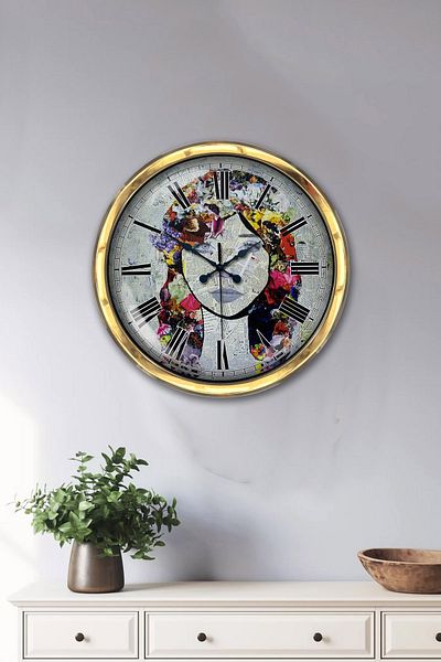 Kasva Concept Gift 40 cm Gold Metal Artistic Wall Clock