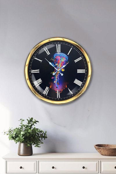 Kasva Concept Gift 40 cm Gold Metal Sea Wall Clock