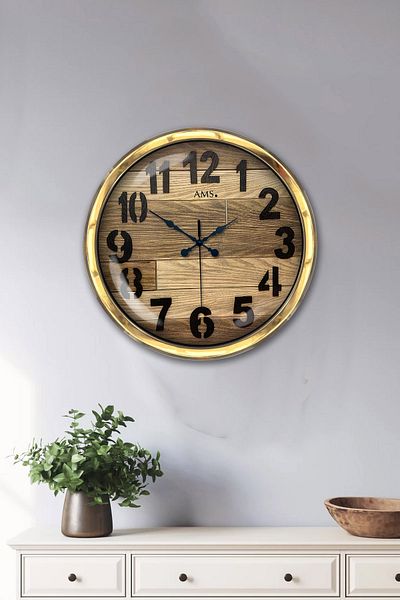 Kasva Concept Gift 40 cm Gold Metal Plain Wall Clock