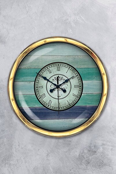 Platin Saat Δώρο 40 εκ. Χρυσό Μεταλλικό Vintage Ρολόι τοίχου