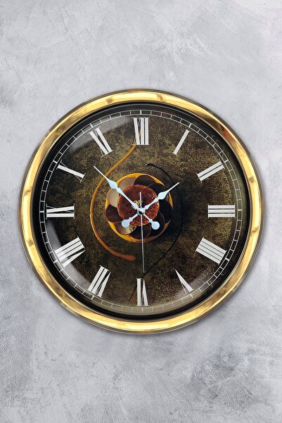 Platin Saat هدية ساعة حائط مطبخ معدنية ذهبية مقاس 40 سم