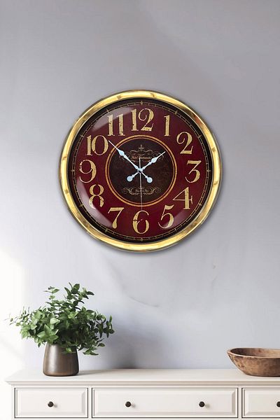 Kasva Concept 40 cm Gold Metal Rome De La Paris Wall Clock