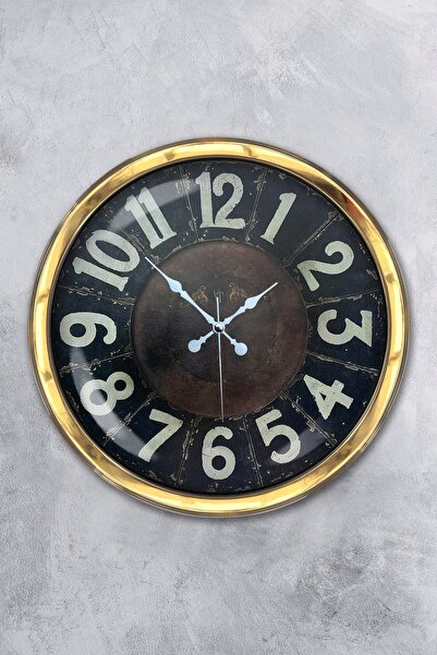 Platin Saat ساعة حائط ريترو معدنية ذهبية مقاس 40 سم