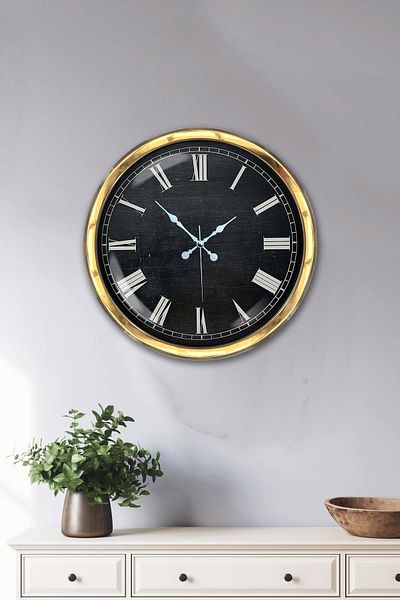 Kasva Concept Gift 40 cm Gold Metal Natural Wall Clock