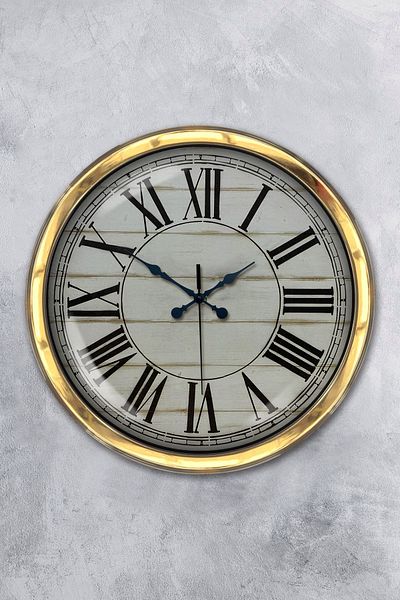 Kasva Concept Gift Clock 40 cm Gold Metal Roman Numeral Wall Clock