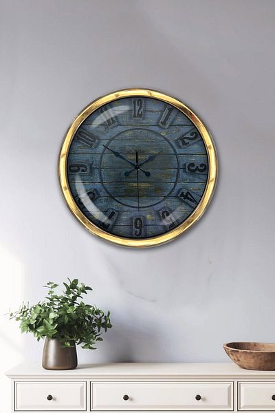Kasva Concept Gift 40 cm Gold Metal Retro Wall Clock