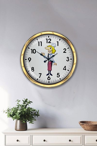 Kasva Concept Gift 40 cm Gold Metal Kitchen Wall Clock