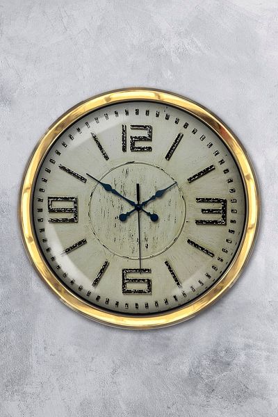 Kasva Concept Cadou 40 Cm Ceas de Perete Retro Metal Auriu