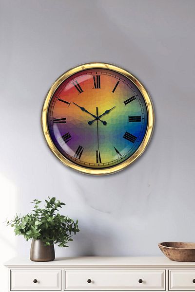 Kasva Concept Gift 40 cm Gold Metal Color World Wall Clock