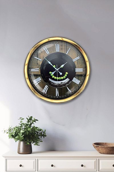 Kasva Concept Δώρο 40 εκ. Χρυσό Μεταλλικό Ρολόι Κουζίνας