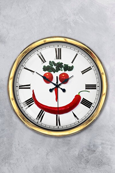 Platin Saat هدية ساعة حائط مطبخ معدنية ذهبية مقاس 40 سم