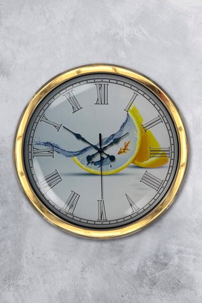 Platin Saat ديكور ساعة حائط مطبخ معدنية ذهبية مقاس 40 سم