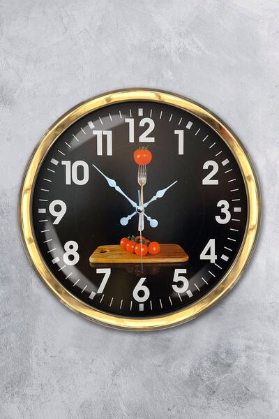 Platin Saat هدية ساعة حائط مطبخ معدنية ذهبية مقاس 40 سم