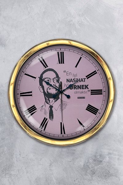 Kasva Concept Gift 40 cm Gold Metal Malcolm Wall Clock
