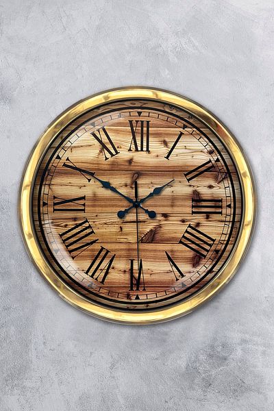 Kasva Concept Decorative Gift 40 cm Gold Metal Classic Design Wall Clock
