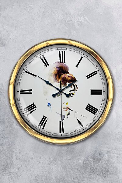 Platin Saat هدية ساعة حائط نسائية معدنية ذهبية مقاس 40 سم