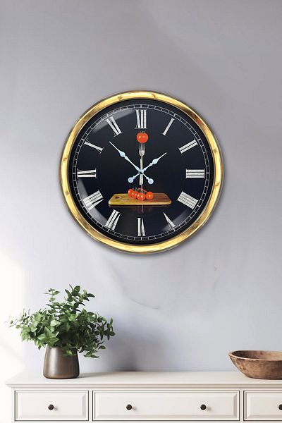 Kasva Concept Cadou 40 Cm Metal Aur Decor Ceas de Perete Bucătărie