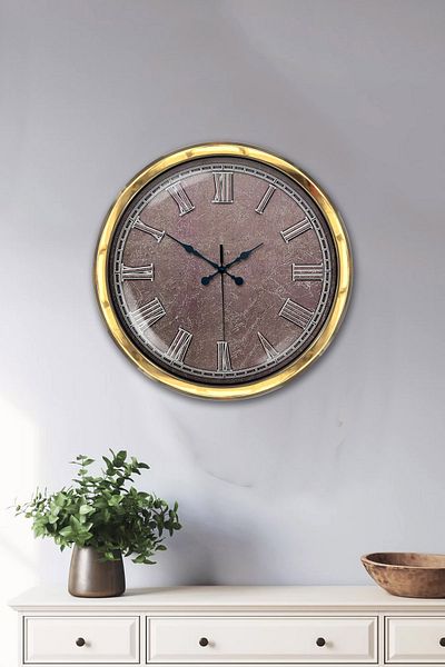 Kasva Concept 2022 40 cm Gold Metal Classy Wall Clock Clock