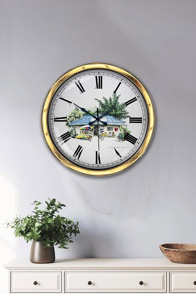 Kasva Concept Gift 40 cm Gold Metal Home Wall Clock