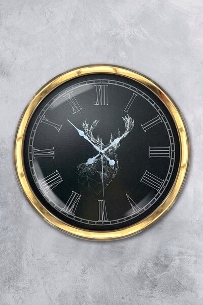 Platin Saat هدية ساعة حائط معدنية ذهبية مقاس 40 سم على شكل حيوانات