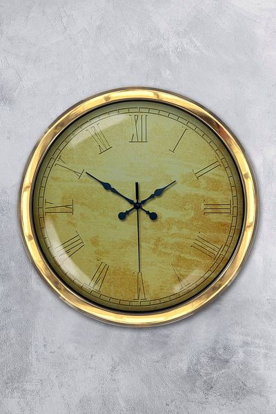 Kasva Concept Gift 40 cm Gold Metal Decorative Wall Clock