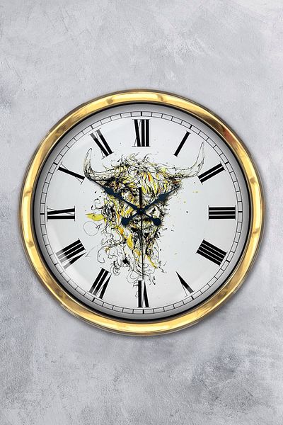 Kasva Concept Gift 40 cm Gold Metal Animal Kingdom Wall Clock