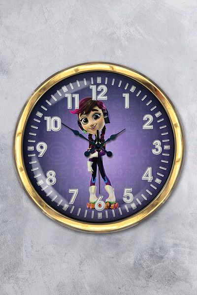 Kasva Concept Gift 40 cm Gold Metal Character Wall Clock