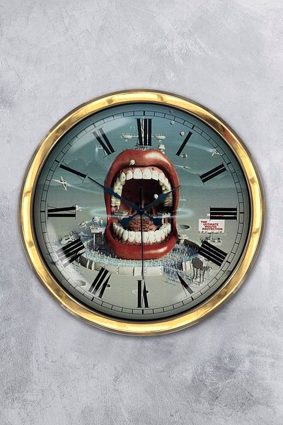 Kasva Concept Gift 40 cm Gold Metal Dentist Wall Clock