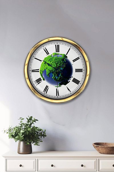 Kasva Concept Cadou 40 Cm Ceas de Perete Natural Metal Auriu