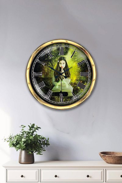 Kasva Concept Gift 40 cm Gold Metal Decorative Wall Clock