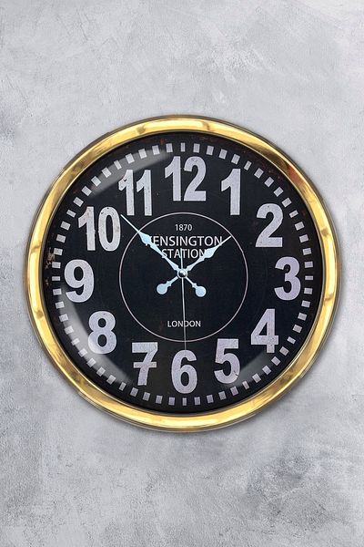 Kasva Concept Gift 40 cm Gold Metal Kensington Wall Clock Clock