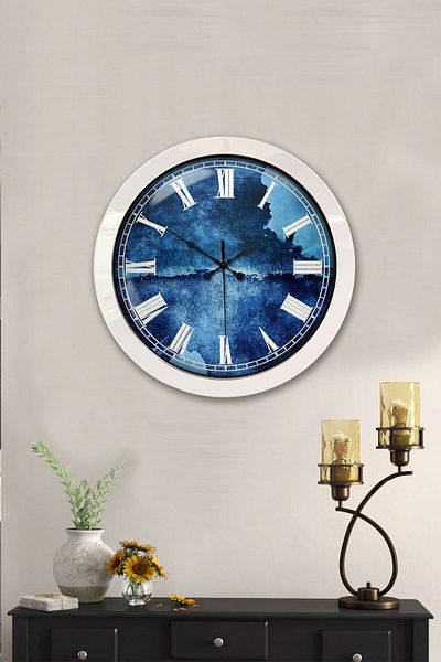 Kasva Concept 36 cm White Metal White Roman Wall Clock