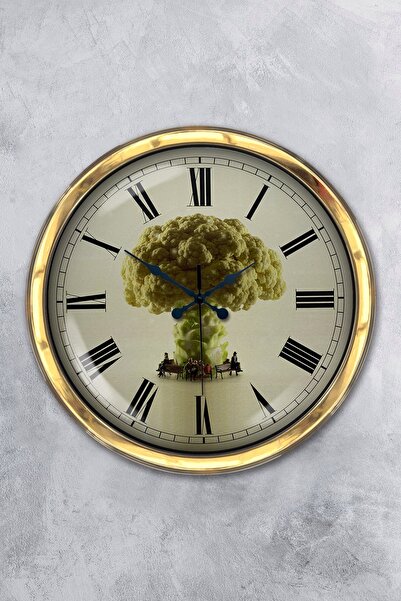 Platin Saat هدية ساعة حائط كرنكاباهار معدنية ذهبية مقاس 40 سم