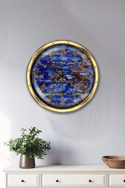Kasva Concept Cadou 40 Cm Ceas de Perete Antic Metal Aur