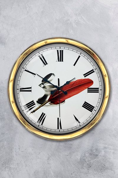 Kasva Concept Gift 40 cm Gold Metal Vintage Wall Clock
