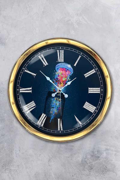 Kasva Concept Gift 40 cm Gold Metal Sea Wall Clock
