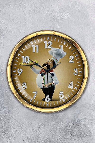 Kasva Concept ساعة حائط مطبخ معدنية ذهبية 40 سم كهدية