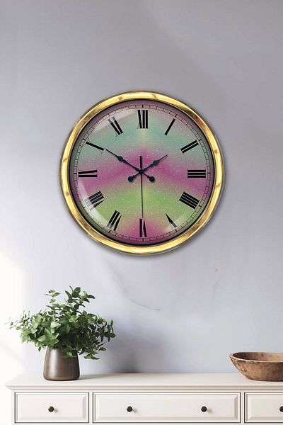 Kasva Concept Gift 40 cm Gold Metal Variegated Wall Clock