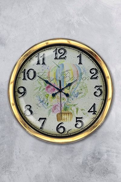 Kasva Concept Gift 40 cm Gold Metal Balloon Wall Clock