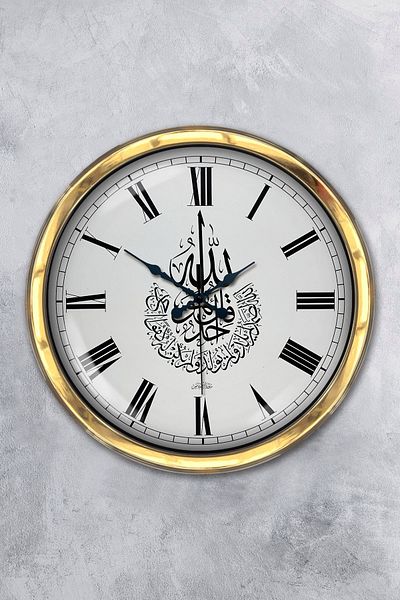 Platin Saat Cadou 40 Cm Ceas de Perete Metal Auriu
