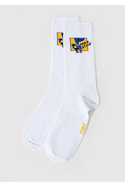 Mavi Weiße bedruckte Socken - 0911584 -620